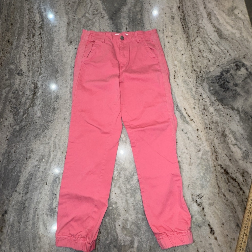 Risen Jeans 28x36 Pink Ankle Cinched Pants Resort Festival Stretch‎ Denim Casual